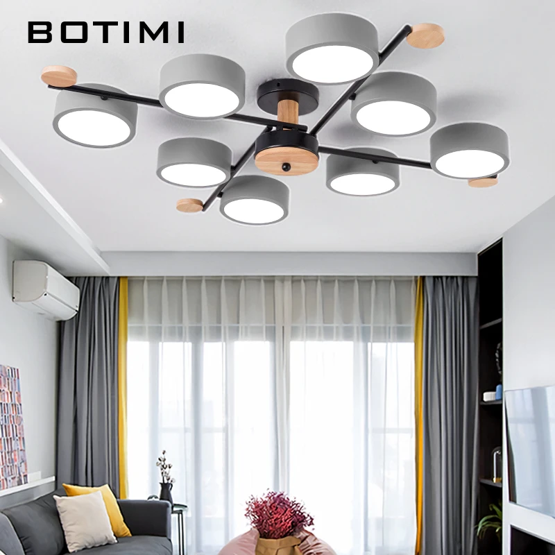 Домашний светодиодный светильник BOTIMI для спальни современные деревянные люстры