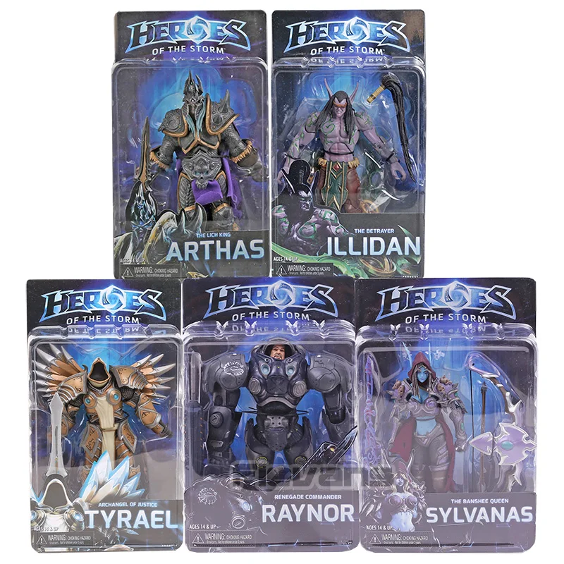 Фигурка из ПВХ NECA &quotHeroes of The Storm&quot Артас Сильвана Тираэль Иллидан Нова райнор