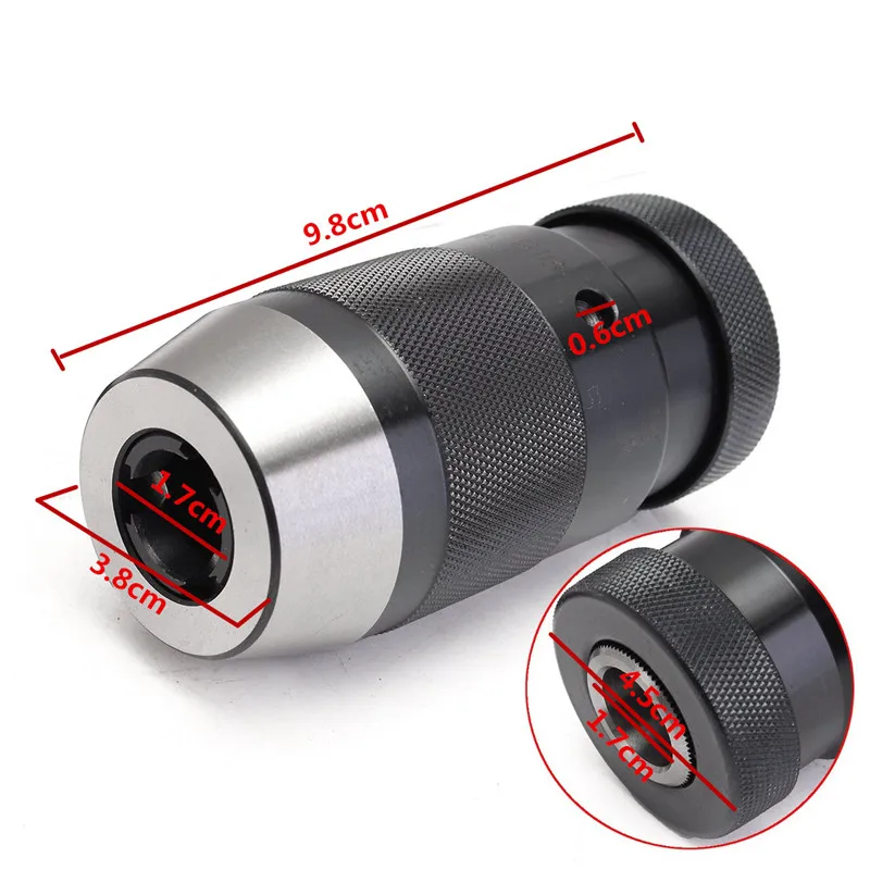 

1pc 1-16mm Alloy Self-locking Click Keyless Drill Chuck Adapter for CNC Milling Drilling Lathe