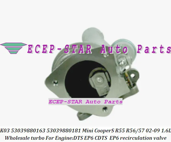 Клапан K03 53039880163 53039880181 53039880118 Turbo для Mini Cabrio Cooper S R55 R56 R57 02- 1.6L EP6 DTS CDTS N14 + E |