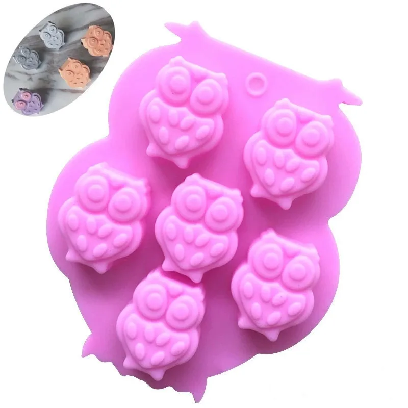 1 шт 6 отверстий 3D силиконовая форма для выпечки/сова приготовление торта льда