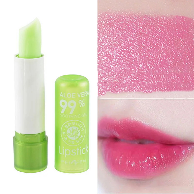 Губная помада с алоэ вера увлажняющий бальзам для губ меняющий температуру