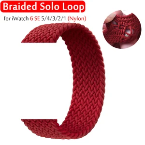 prid braided solo loop for apple watch band 44mm 40mm 38mm 42mm fabric nylon elastic belt bracelet iwatch serie 3 4 5 se 6 strap free global shipping