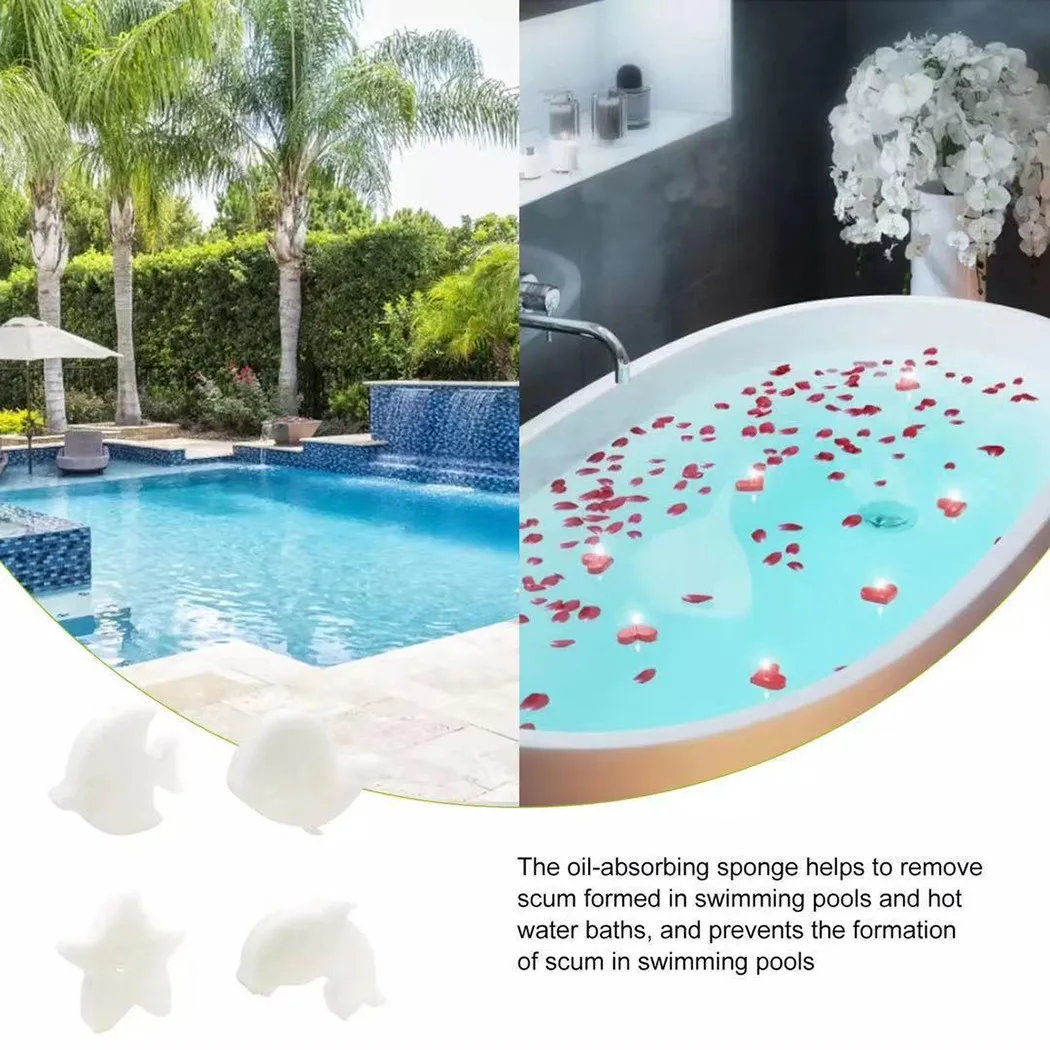 

12 Oil Absorbing White Sponge Swimming Pool Hot Tub Spa Absorb Sludge Dirt Scum Practical To Satisfying Your Daily Life Need