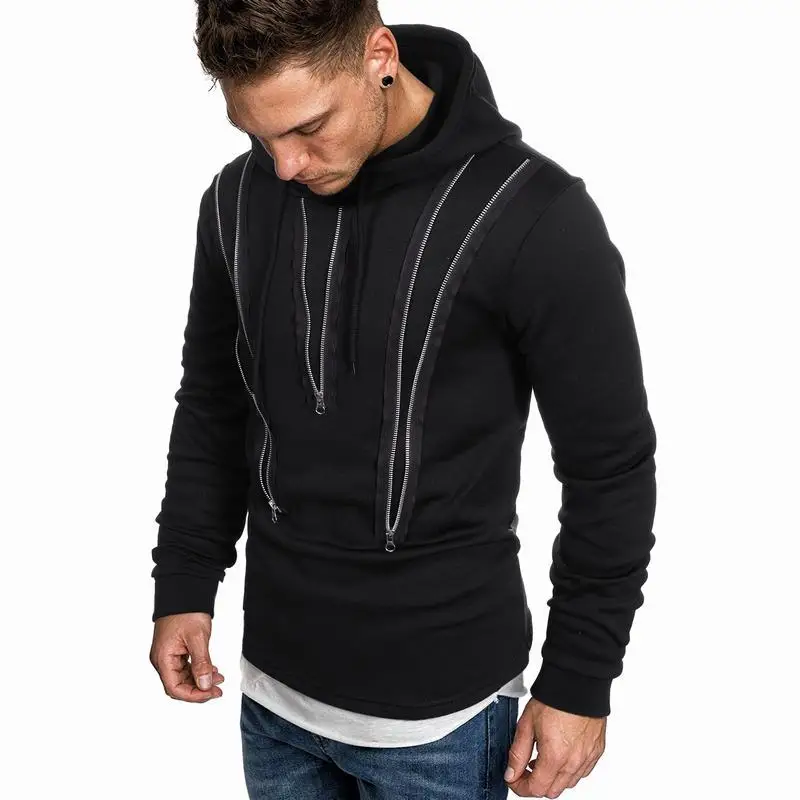 

ZOGAA Hoodies Men Spring New Plus Size Pullover Sweater Mens Slim Zipper Hooded Casual Solid Tracksuit Lounge Wear All-match Hot