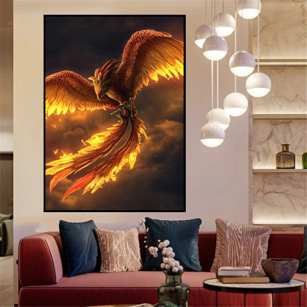 Огненная легенда о Фениксе украшение для дома настенный художественный принт