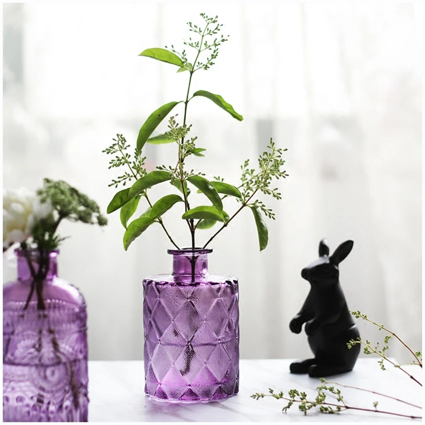 Прозрачная настольная стеклянная ваза мини Кристальный гидропонный контейнер