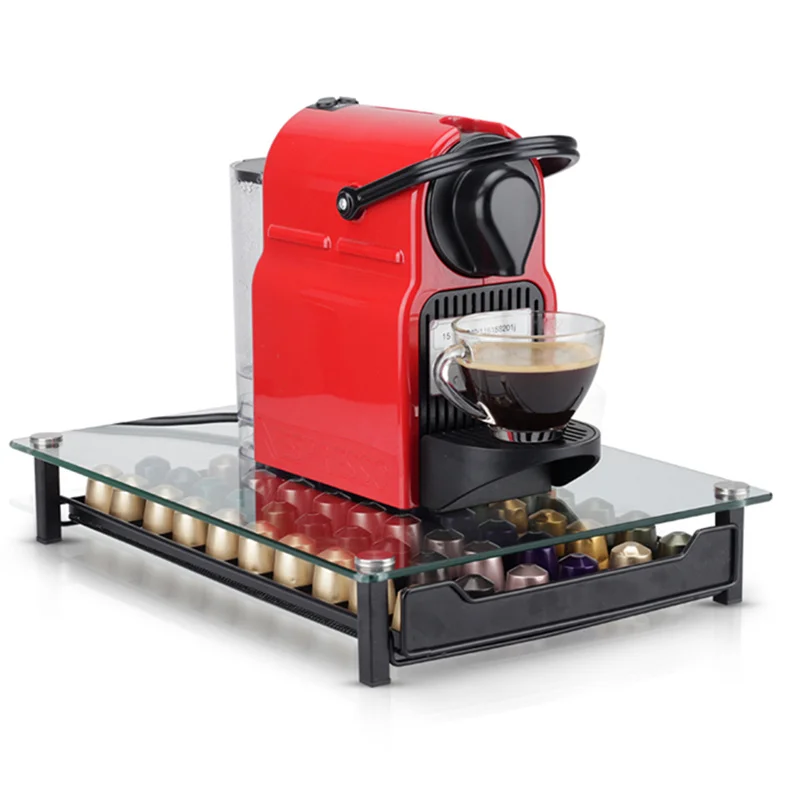 60 чашки Стекло с фильтром для кофемашины Nespresso Кофе стручки Держатель Стойки