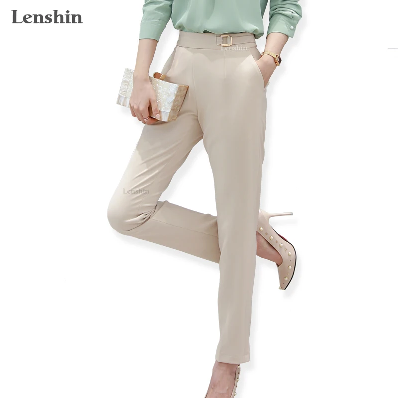 Женские брюки Lenshin с регулируемой талией карандаш длиной до щиколотки