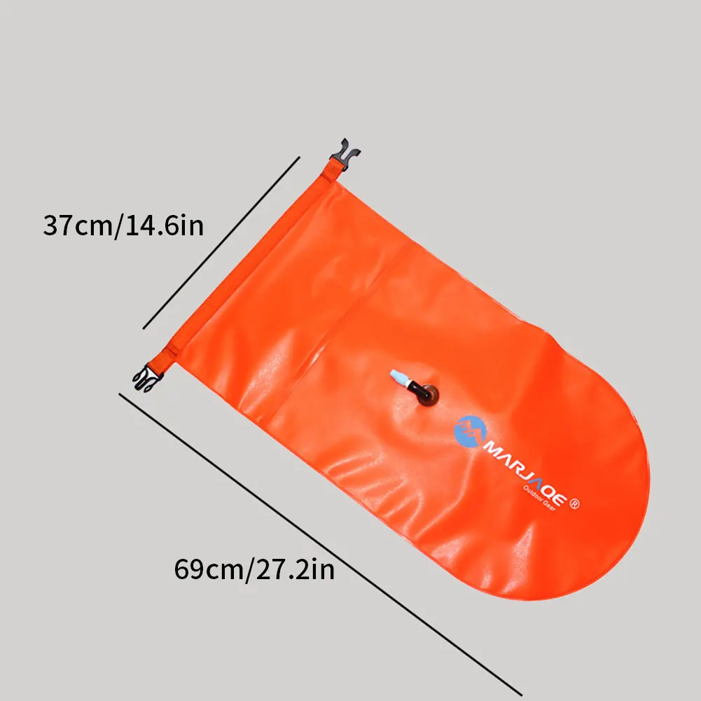

Float Dry Bag Inflatable Swimming Safety Portable Floating Bag for Water Sports Open Water Swimmers Kayakers Snorkelers Orange