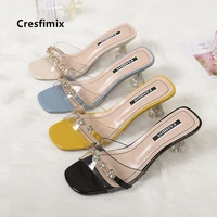 cresfimix women fashion high quality spring peep toe high heel shoes ladies casual summer comfort stiletto crystal shoes a5826