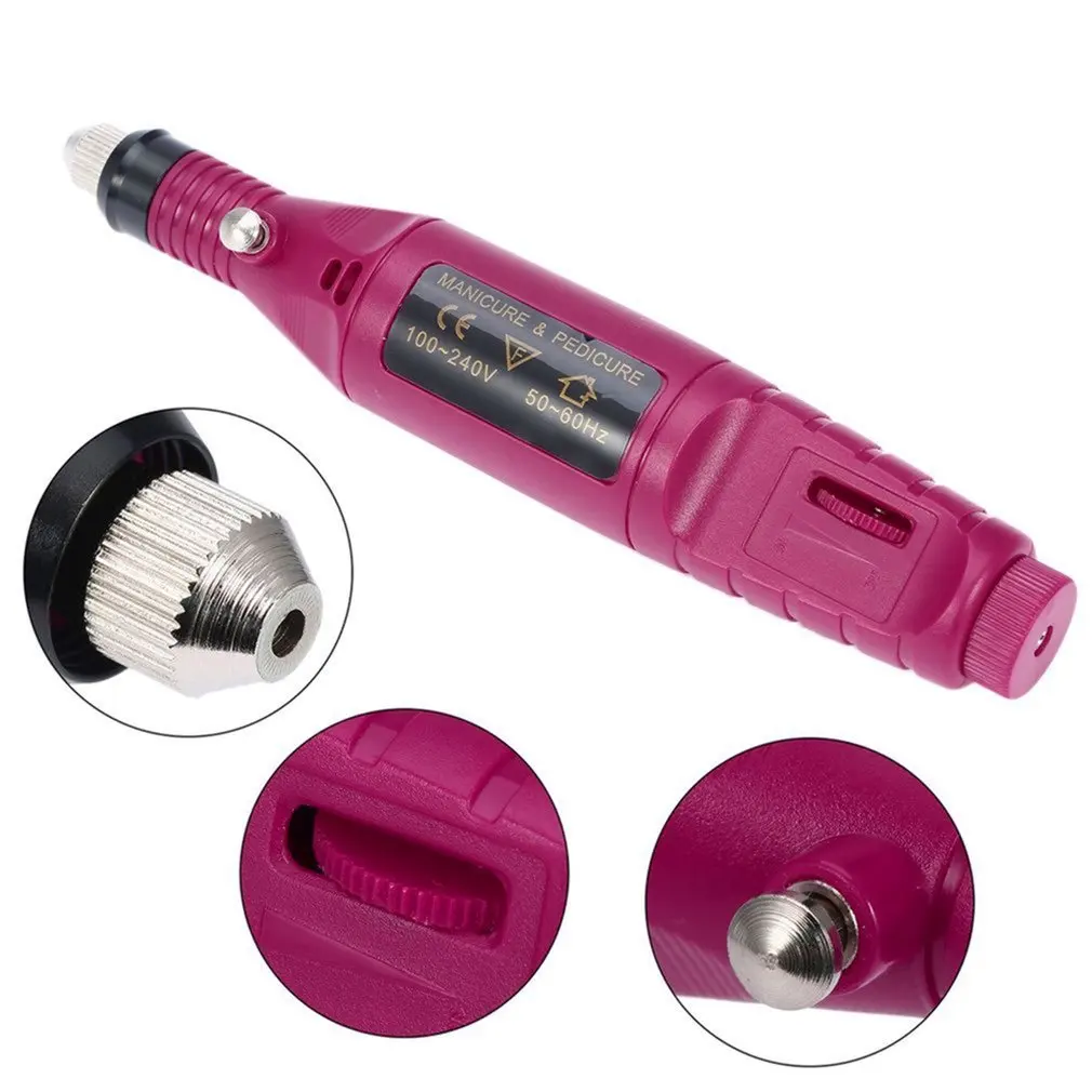 1set Mini Nail Electric Drill Nail Art Power Drill Professional Manicure Pedicure Machine Cuticle Removing Tools EU Plug Adapter