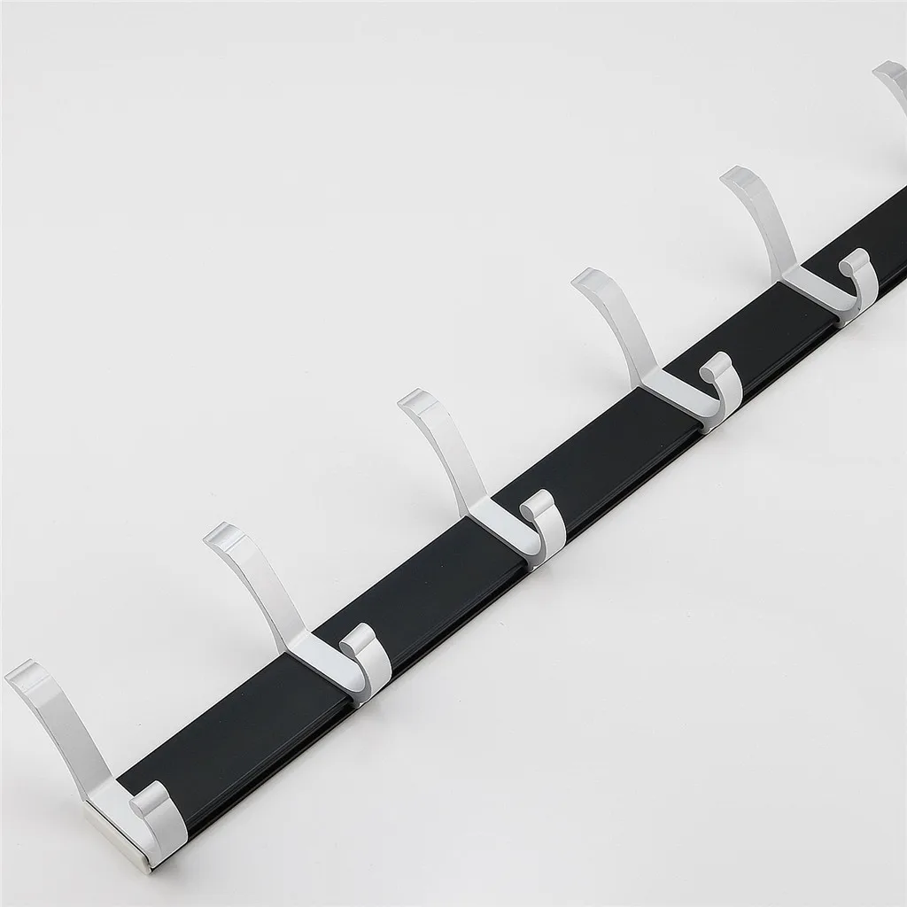

6Hooks Kitchen Storage Rack Aluminum Alloy Bathroom Adjustable Hook Drying Rack Kitchen Door Wall Clothes Coat Hat Towel Hanger
