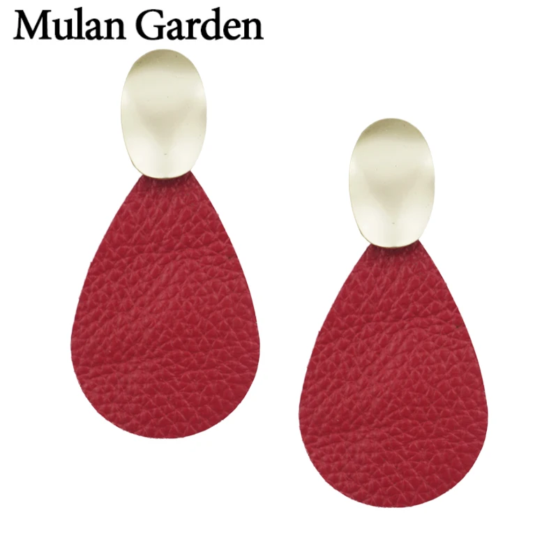 Женские серьги капельки M & G из натуральной кожи|Серьги-подвески| |