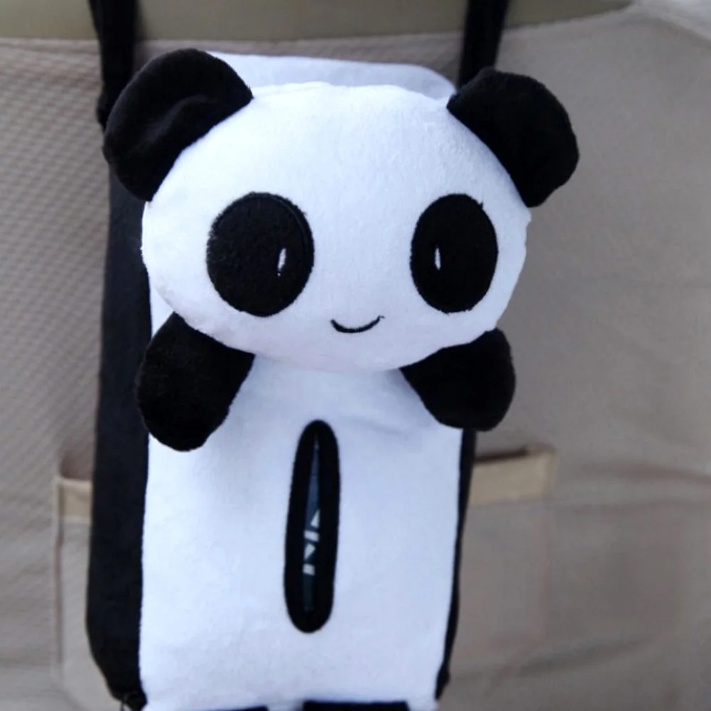 Cute Cartoon Panda Car Seat Back Hanging Plush Tissue Napkin Paper Holder Box | Автомобили и мотоциклы