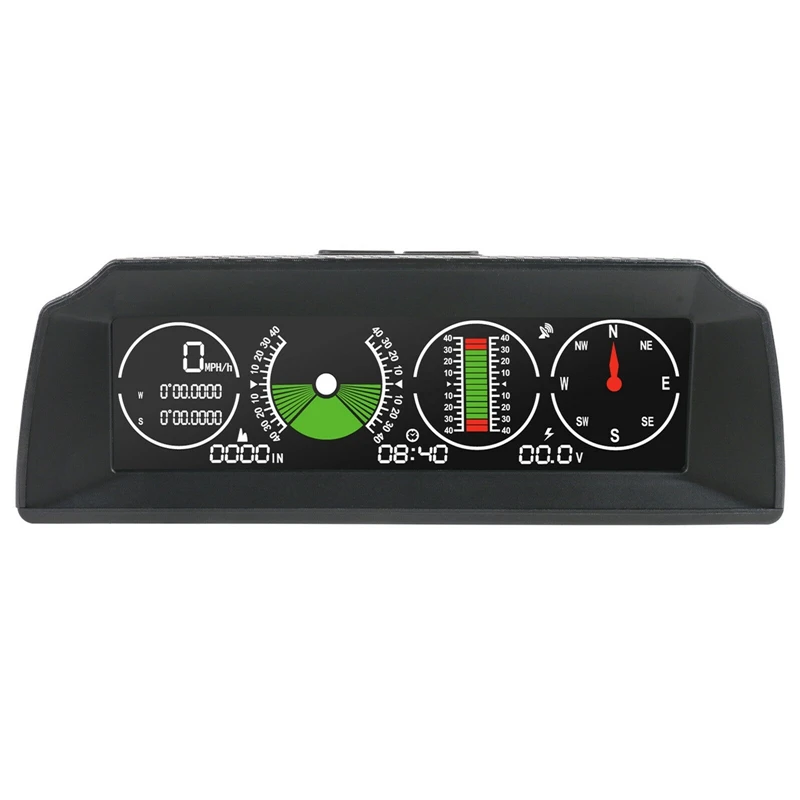 

New Go-2 Gps Head Up Display Speed Slope Meter Inclinometer Car Compass Automotive Hud Pitch Tilt Angle Protractor Clock Latitud