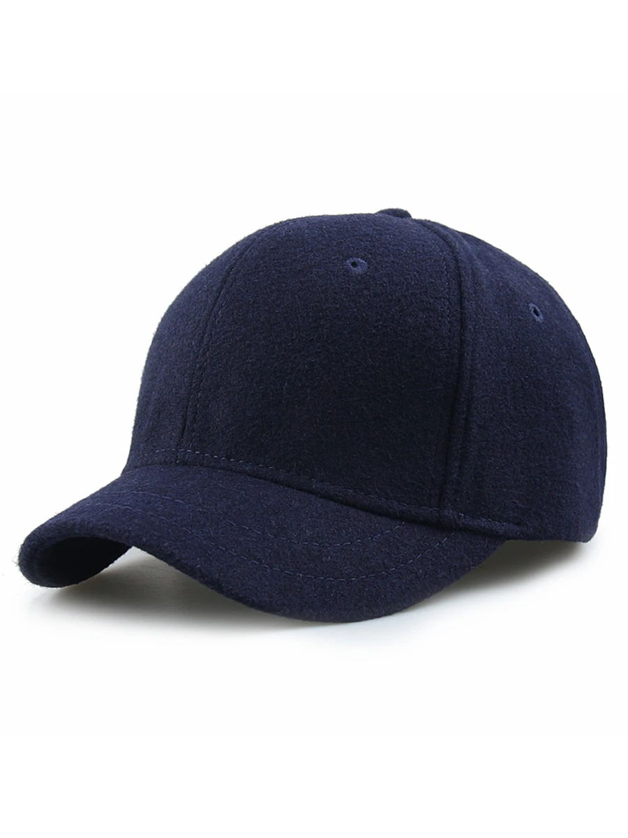

Male Autumn and Winter Solid Color Wool Felt Hats Big Head Man Plus Size Short Peak Baseball Caps 55-62cm