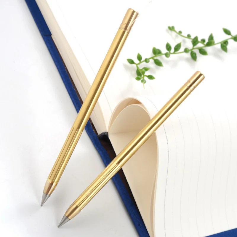 Retro Brass Inkless Pen Pure Metal No-ink Copper Gift Stylus Everlasting Pencil Outdoor tools | Спорт и развлечения