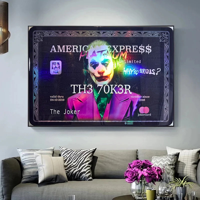 The Joker American Express холщовый плакат с принтом настенный Декор живопись творческий
