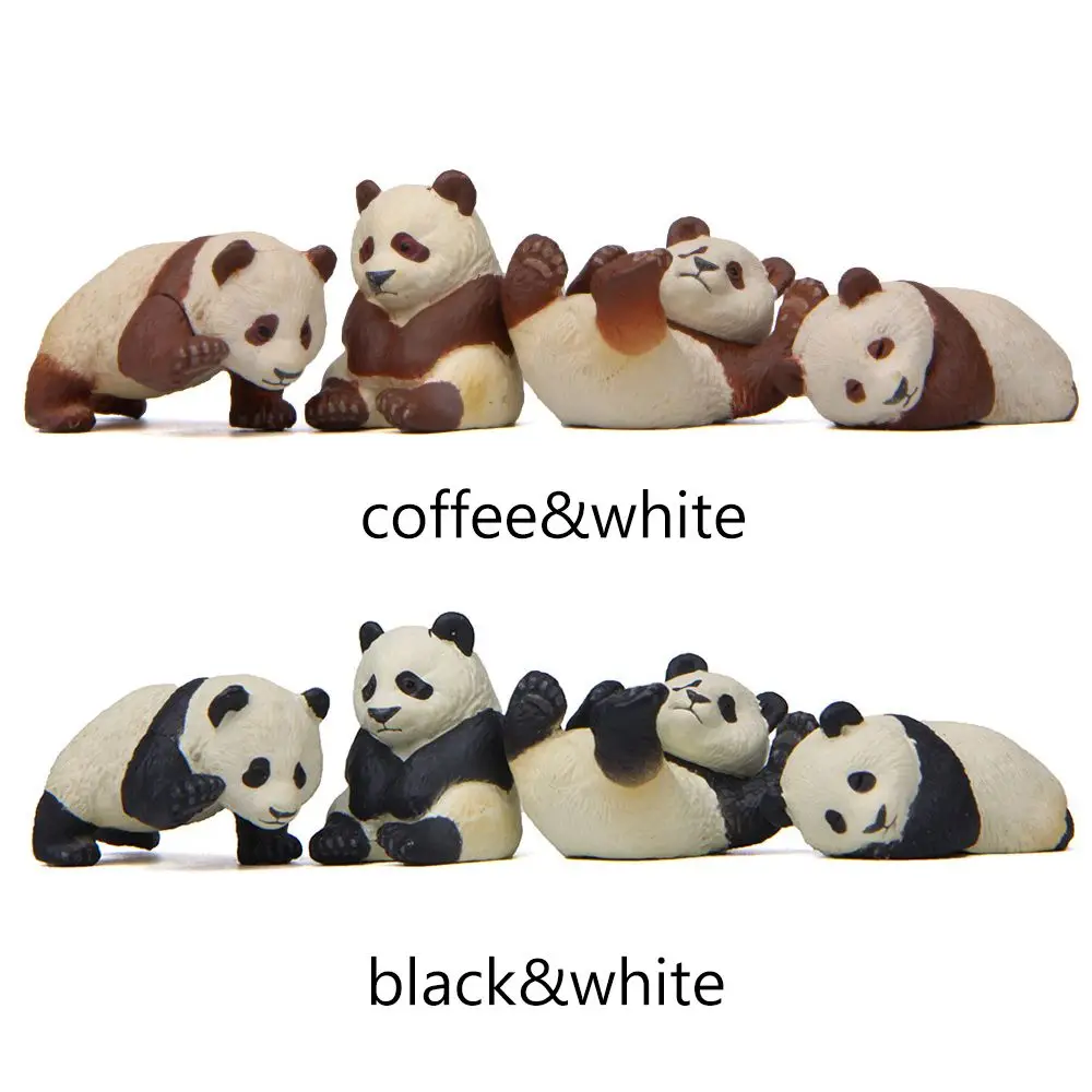 4 шт. статуэтка панды из смолы забавное садовое Террариум украшение