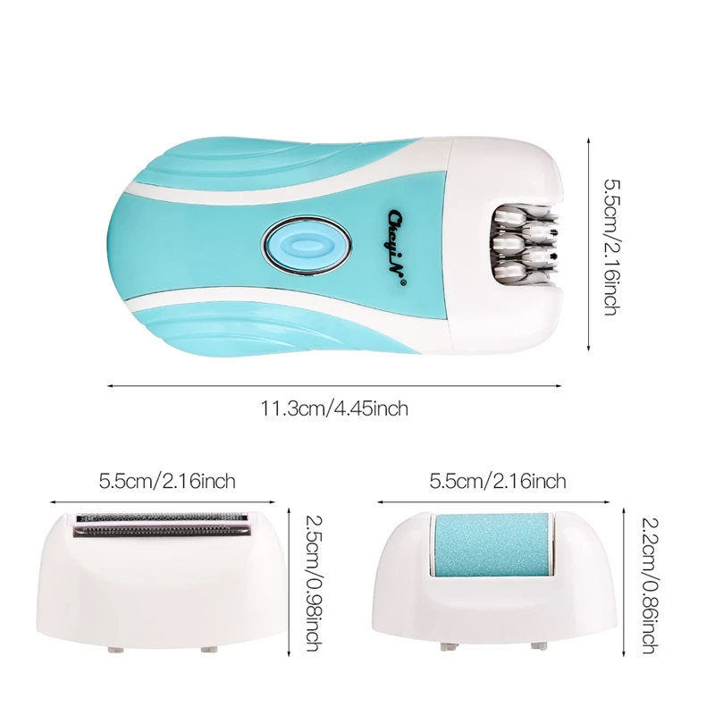 

3 In 1 Rechargeable Lady Epilator Women Electric Trimmer Hair Removal Depilador Shaver Razor Callus Dead Skin Remover Foot Care