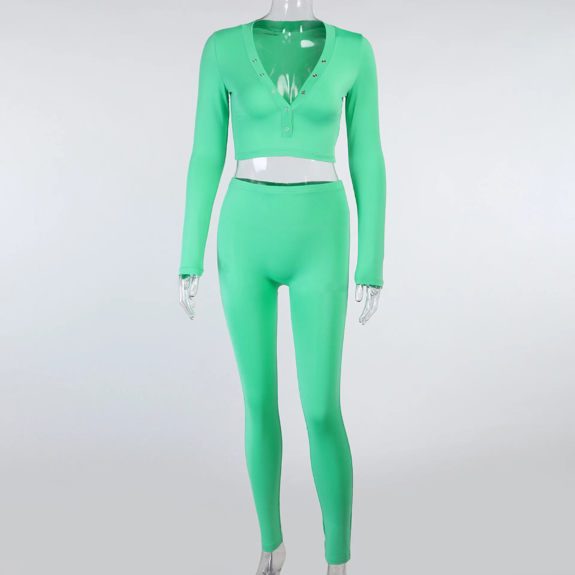 

Casual Letter Print Women Two Piece Set Crop Top + Long Pants Full Sleeve Sportwear Tracksuit Clothes For Women Outfit