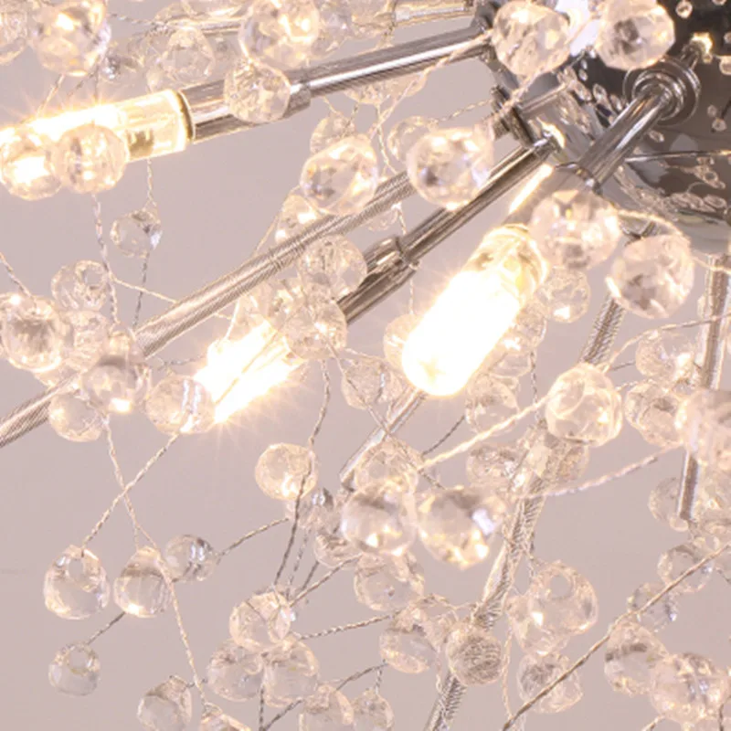 

Modern Crystal Chandelier LED Flush Mount Lamp Dandelion Cristal Lighting for Living Dining Room