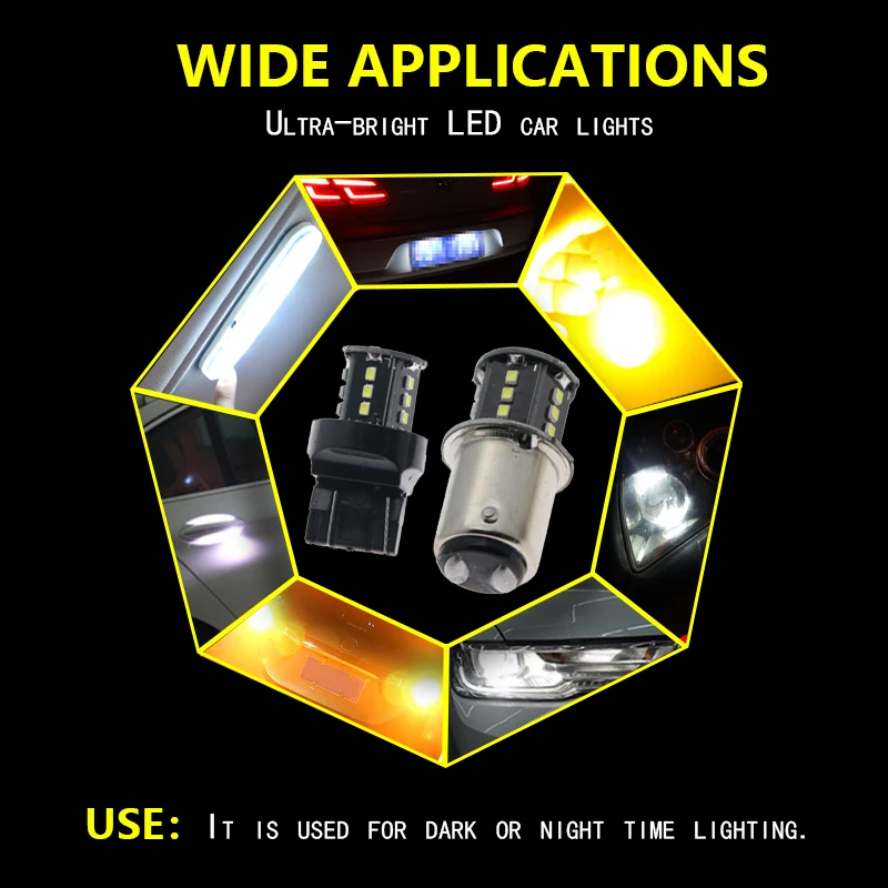 10 шт AC 6 вольт P21W 1156 BA15S P21/5W 1157 BAY15D 2016 18 SMD Светодиодная лампа автомобиль белый