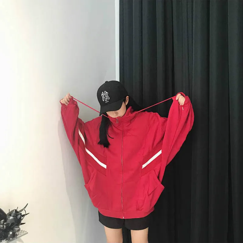 

NEW Hoodies Women Fashion Autumn Winter Korean Style Harajuku Ulzzang Plus Velvet Thick Batwing Sleeve Womens Clothing Chic Casu