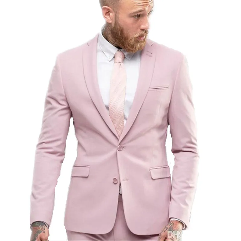 

Мужские костюмы, индивидуальный заказ, розовый облегающий смокинг, мужские свадебные костюмы, деловые костюмы для жениха, праздвечерние ко...