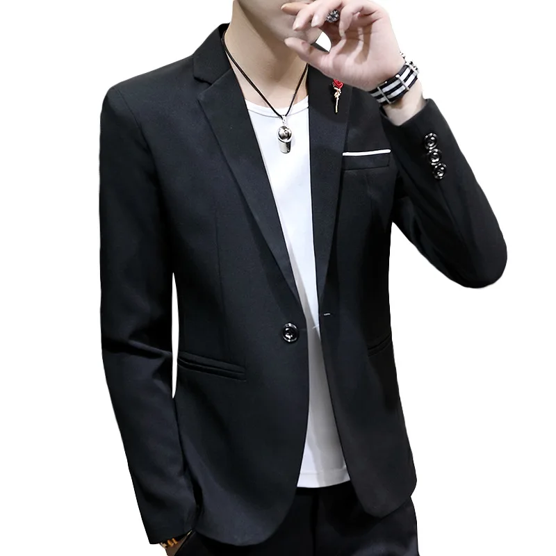 

2020 men leisure suit teenagers a grain of pure color suit