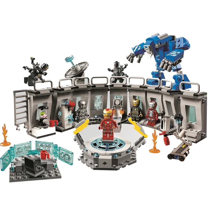 Legoed Супер герои Marvel 4 Железный человек зал доспехов Строительные блоки Набор