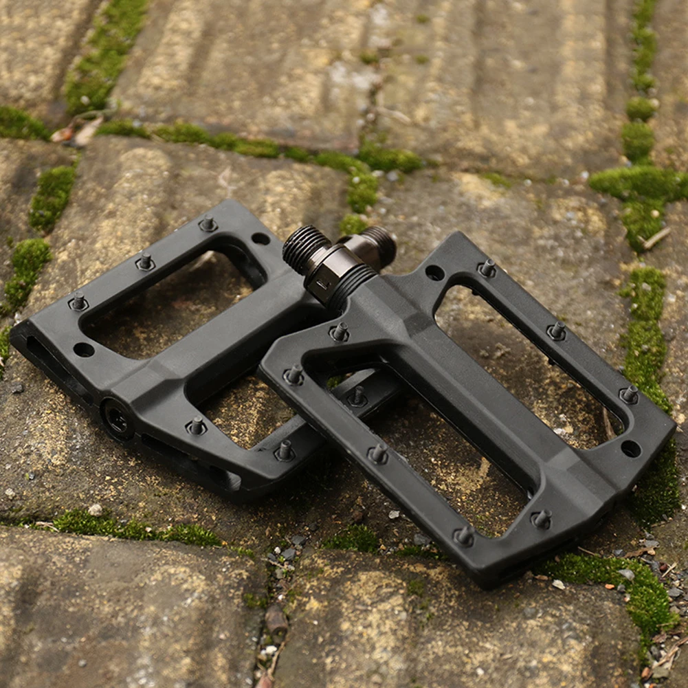 

1 Pair Road Mountain Bike Pedals Flat Wide Platform Sealed Bearing 9/16 In For MTB Ultra-light Nylon Non-slip Bicycle Pedals