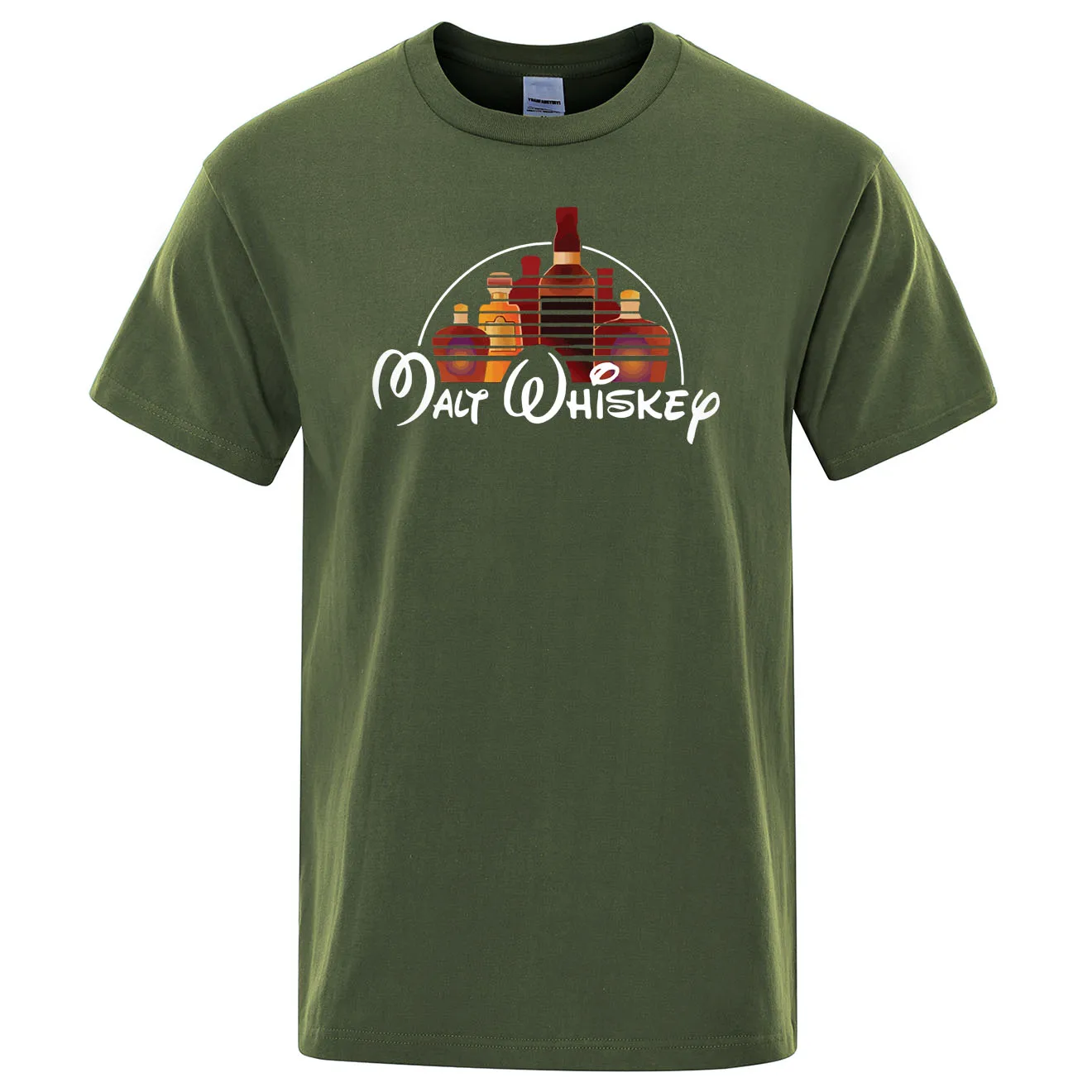 

Anyang store 2021 new 3D men's short sleeve malt whisky T-Shirt Funny drunk men's T-shirt street style top