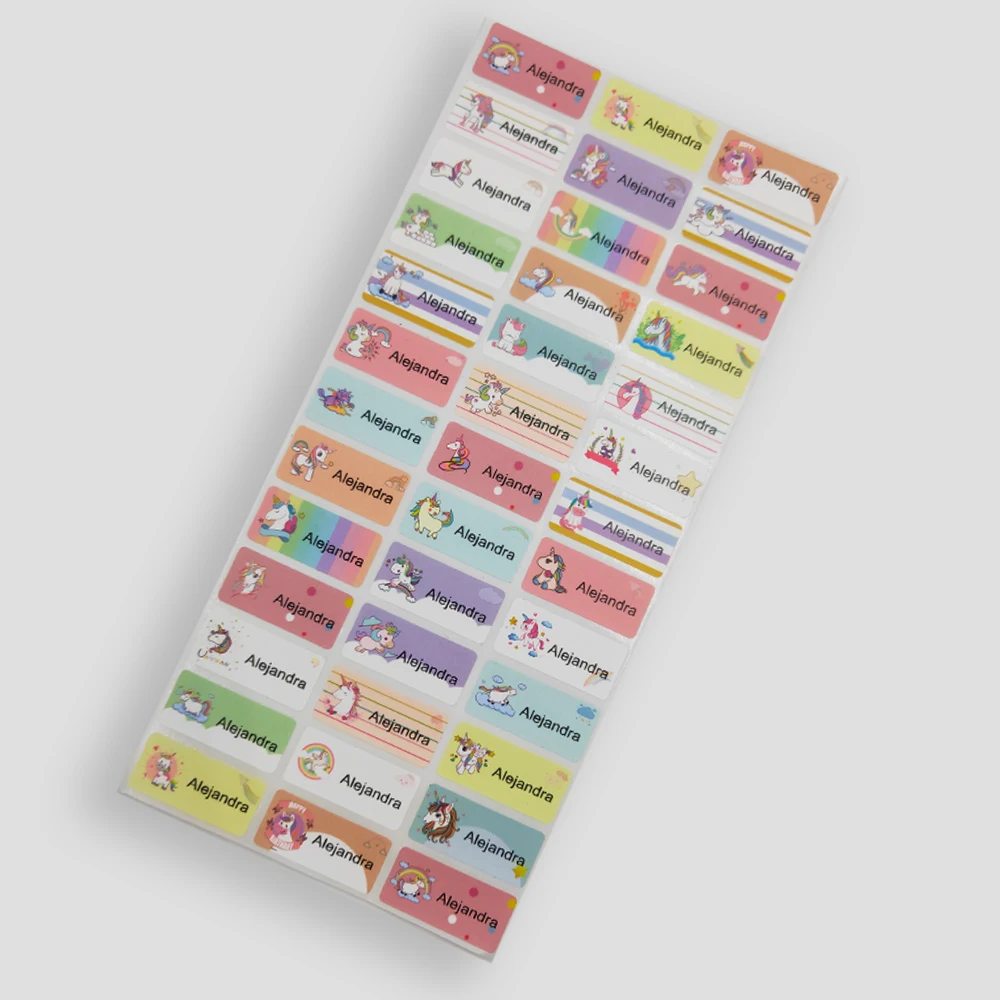 3 размера мультфильм Единорог водонепроницаемый Имя Наклейки на заказ детские