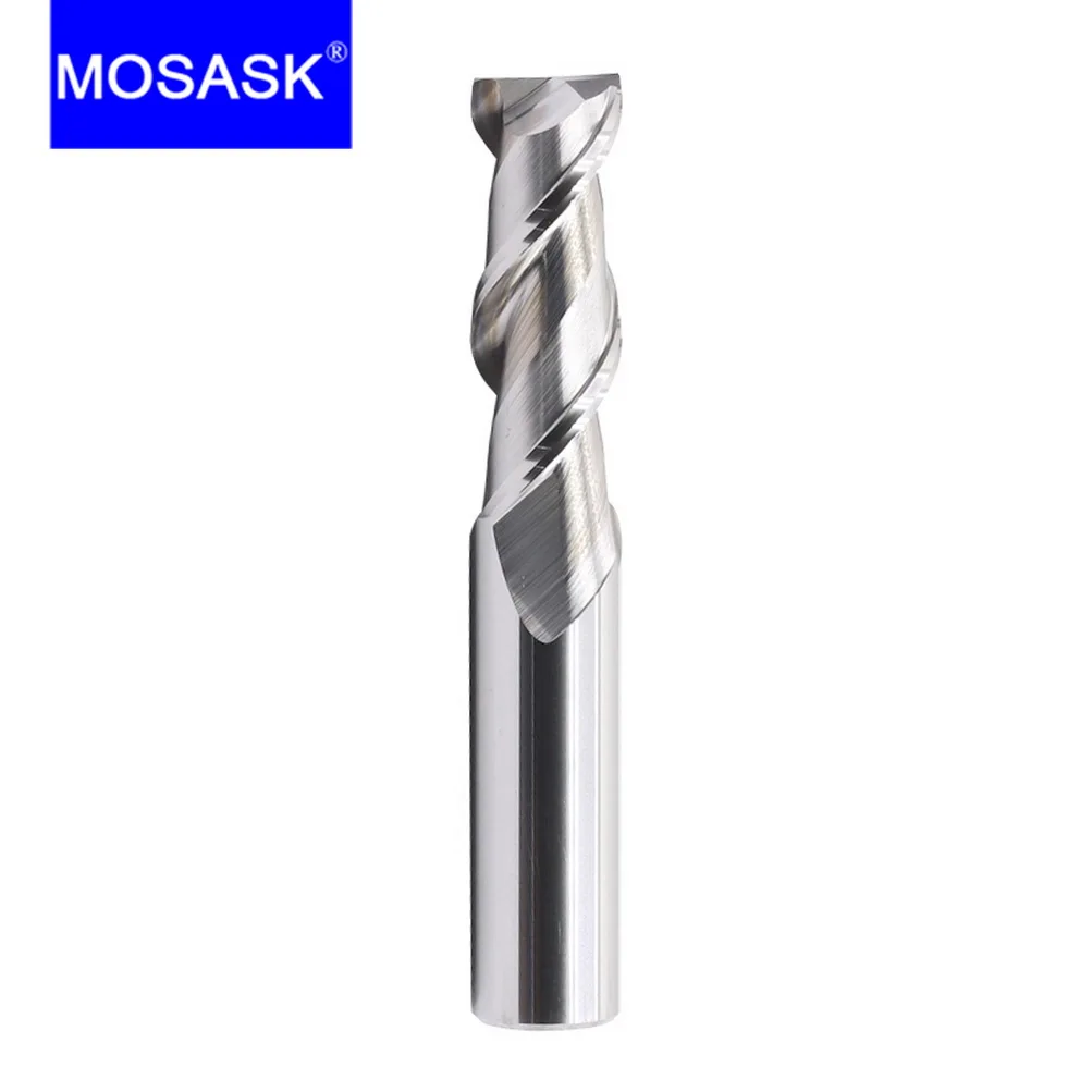 MOSASK 1 шт. 2 канавки HRC55 CNC 4 6 8 мм токарный станок Фрезерование алюминия меди