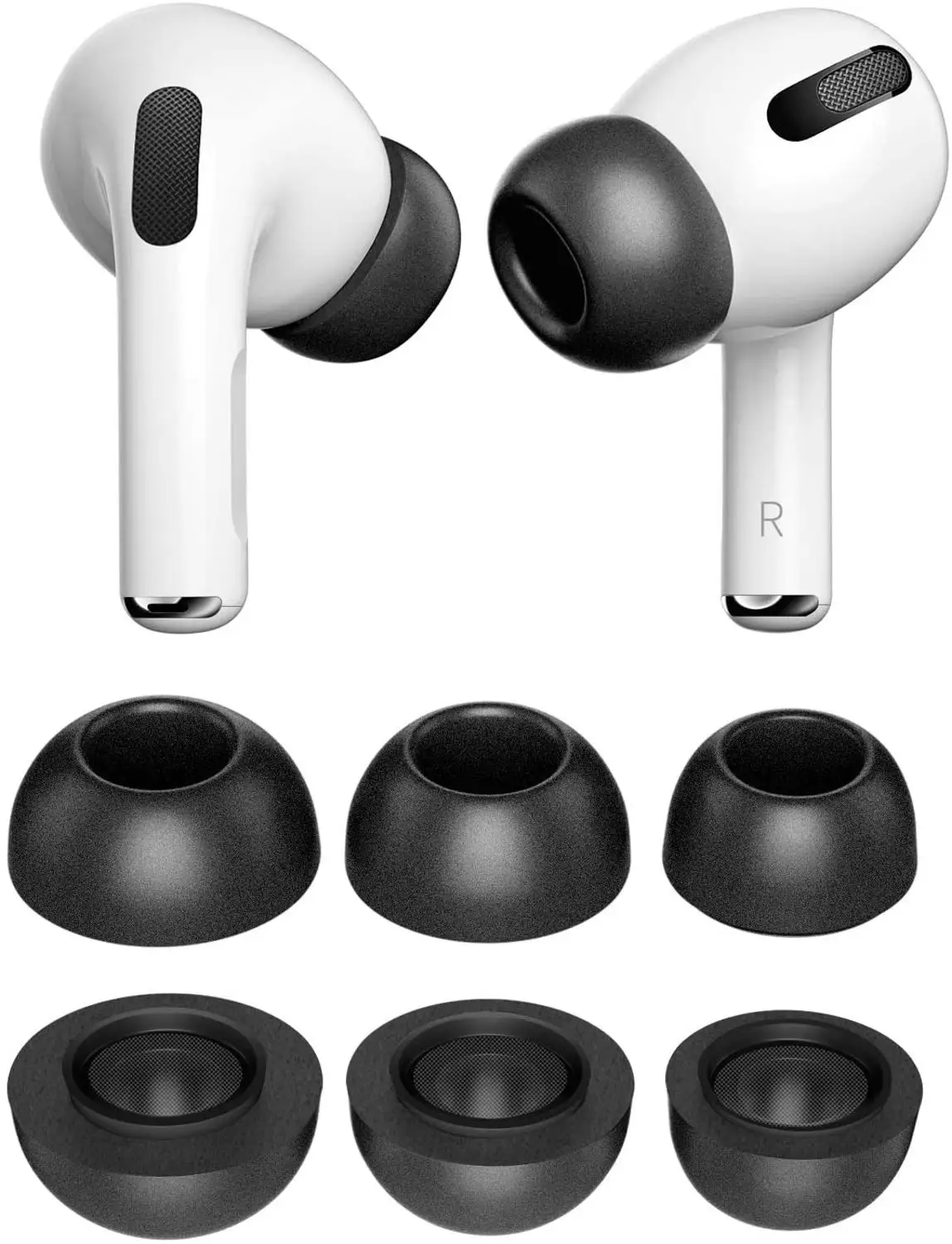 Dicas para Airpods Fone de Ouvido Cancelamento de Ruído Pares Memória Espuma Orelha Pro Acessórios Airpods Earplug Substituição Eartip 6 1:1