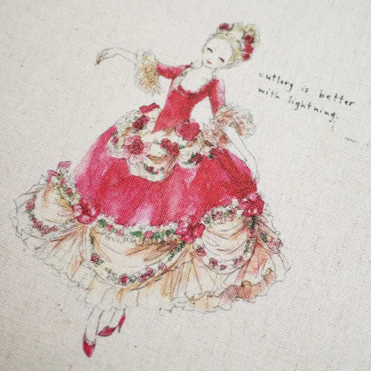 

cotton and linen fabric pure hand dyed canvas dining mat mouse pad apron pocket red skirt woman