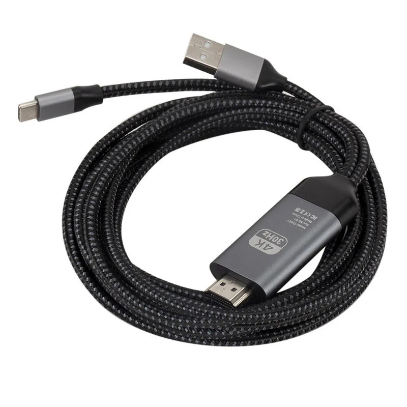 Кабель адаптер usb c на HDMI совместимый с 4K Type C Thunderbolt 3 для huawei mate 20 macBook pro 2018 galaxy
