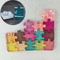 pendant mold silicone puzzle 4pcsset diy uv resin keyring mould jewelry