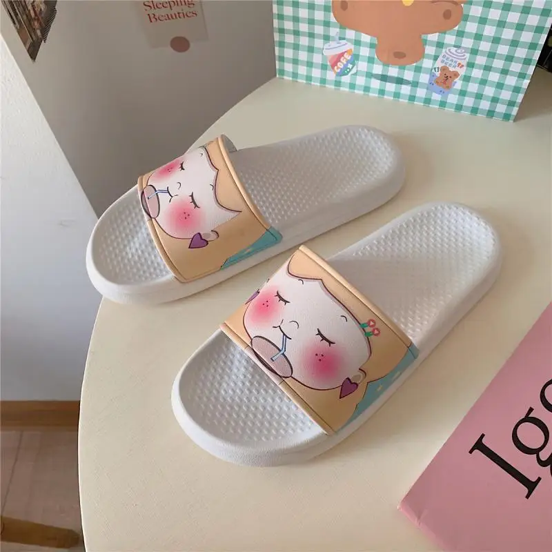 

Cartoon girl heart indoor home slippers ladies summer new student cute outer wear soft bottom sandals and slippers ins