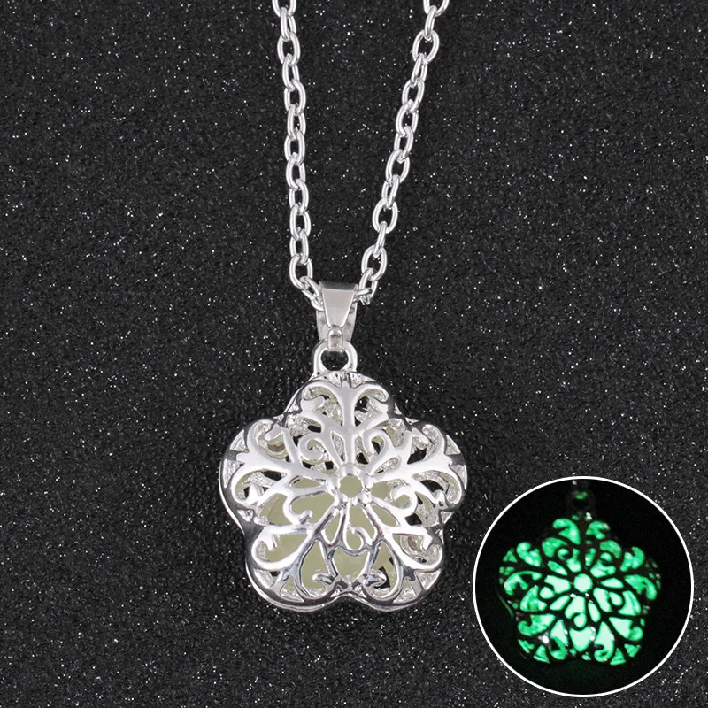 Новинка женское осеннее ожерелье с подвеской в виде полой сливы светящееся