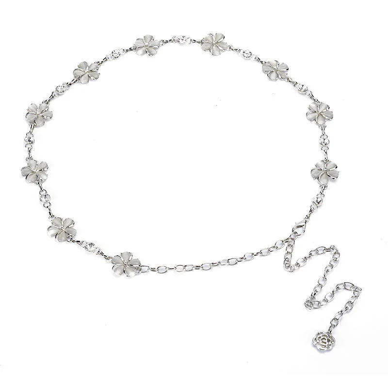 Ремень с металлической цепочкой для женщин универсальный тонкий пояс платьев