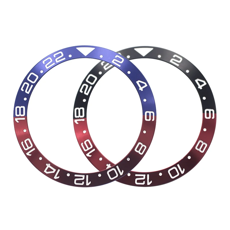 Новинка 38 мм GMT синий/красный алюминиевый корпус с вставкой для MASTER II стиль skx009