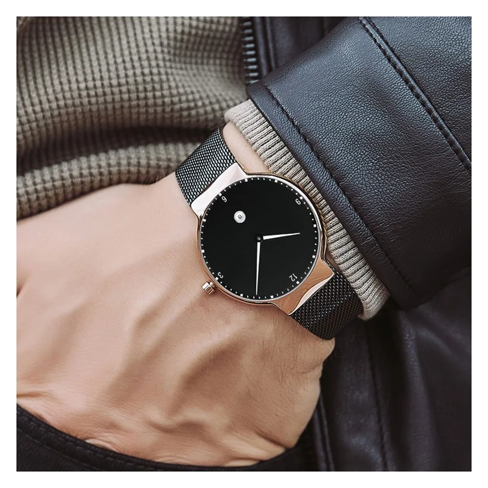 

Мужские часы, простые, модные, водонепроницаемые, повседневные, новые, механические, с отображением даты, ультратонкие, в подарок