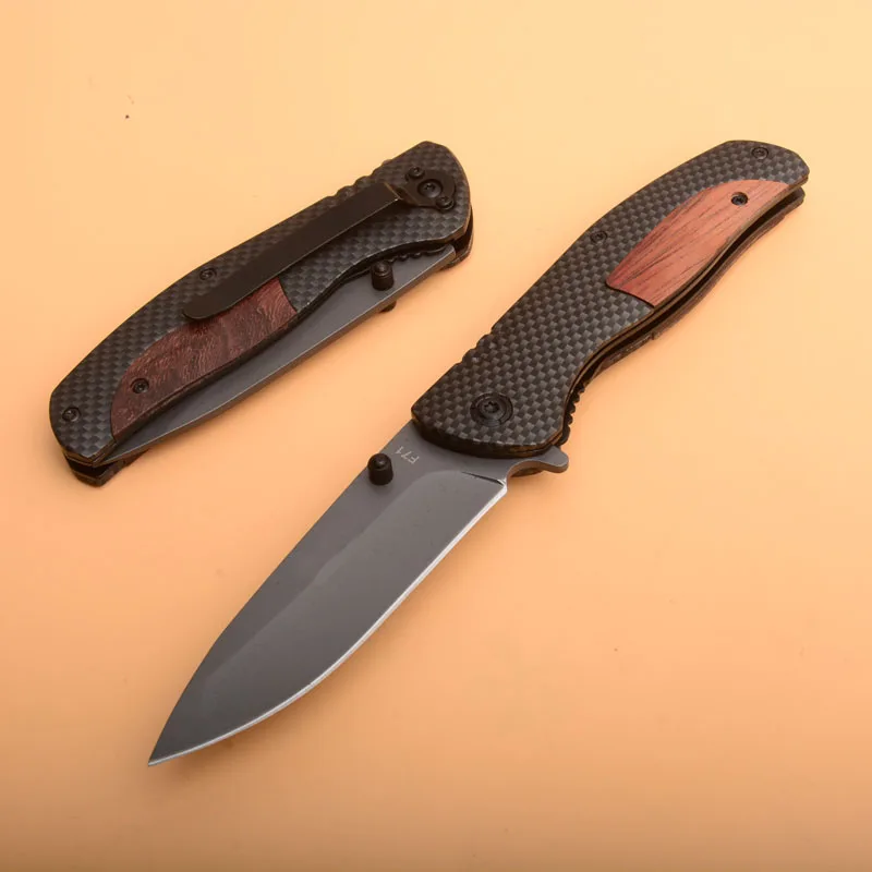 New Arrival wood+carbon fiber Handle 440C Blade folding Pocket Camping outdoor Knife survival Tactical Utility knives EDC Tools |