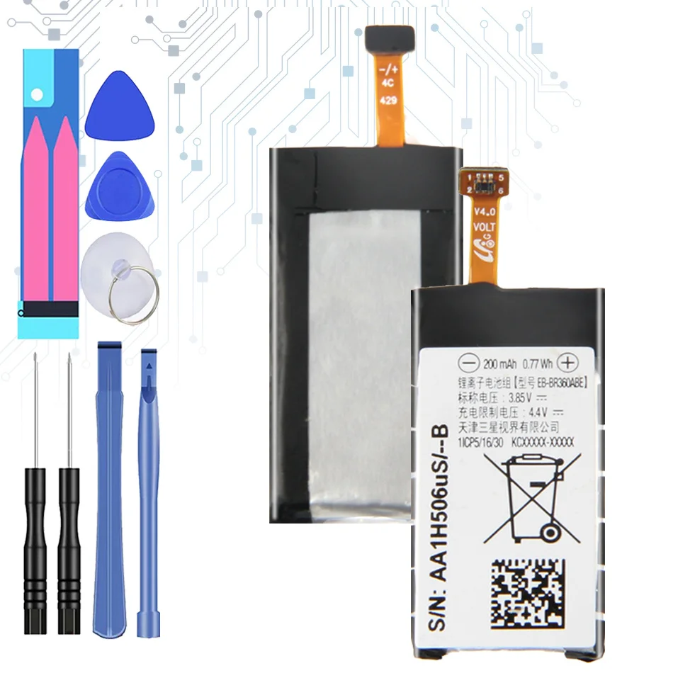 

Фотоаккумулятор для Samsung Gear Fit2 Fit 2 R360 Fit2 Pro Fitness EB-BR360ABE R365 Gear Fit 2 Pro Watch 200 мАч