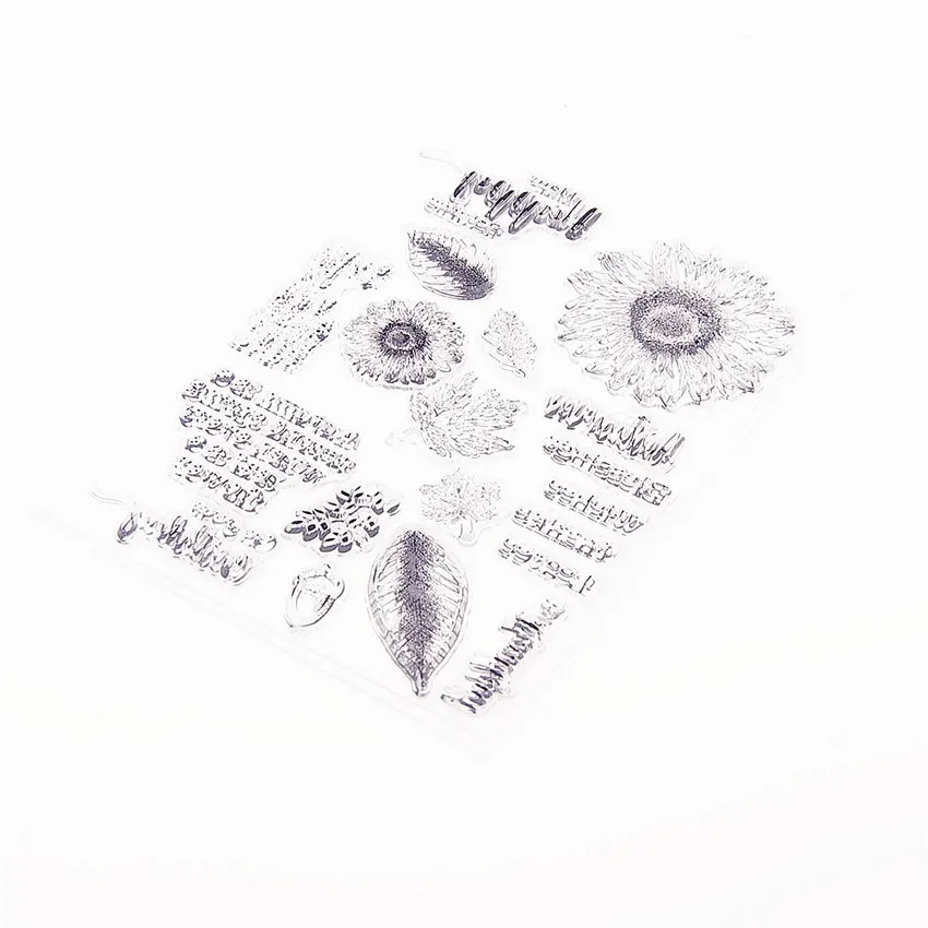 Прозрачные штампы в виде подсолнуха 11*15 5 см/силиконовые уплотнения роликовый