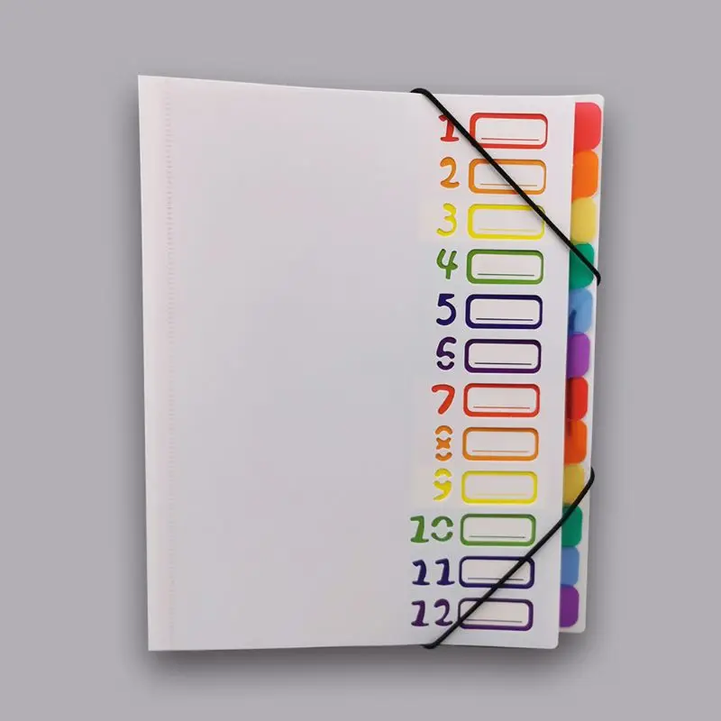 

12 In Multi-Page Classification Folder Holder Storage Bag A4 File Sorter Helper 62KA