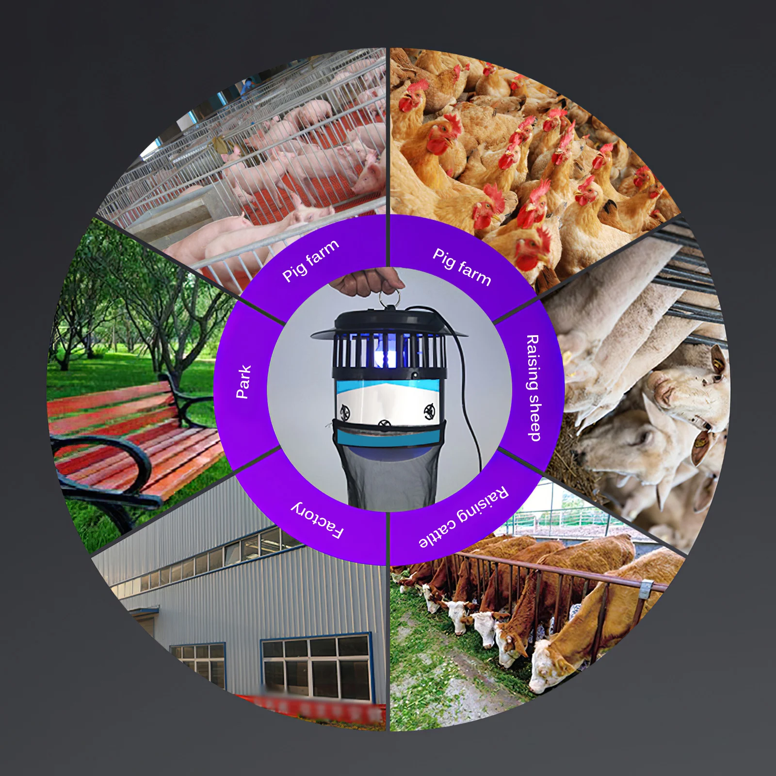 Ловушка для комаров профессиональная Подвесная лампа насекомых с мотором на